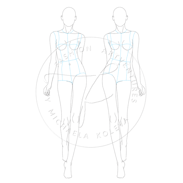 female catwalk model fashion figure template